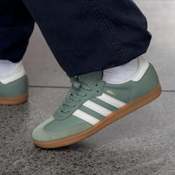 adidas Originals Shoes - Adidas Originals Samba OG Sneakers in Silver Green & White